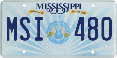 MS license plate MSI480