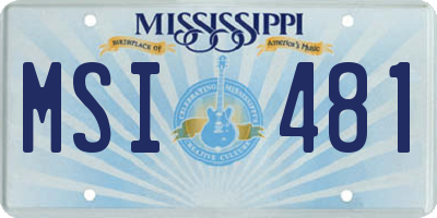 MS license plate MSI481