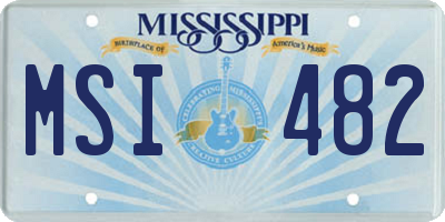 MS license plate MSI482