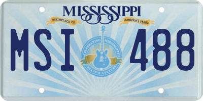 MS license plate MSI488