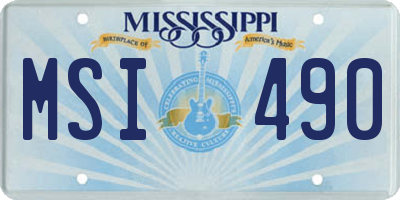 MS license plate MSI490