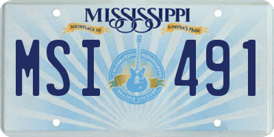 MS license plate MSI491