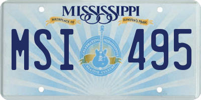 MS license plate MSI495