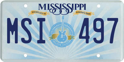 MS license plate MSI497