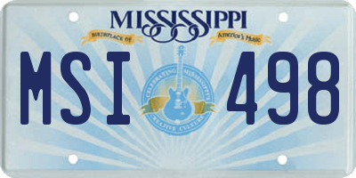 MS license plate MSI498