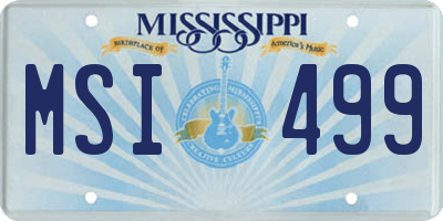 MS license plate MSI499