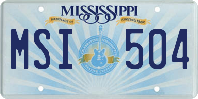 MS license plate MSI504
