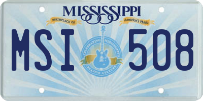MS license plate MSI508