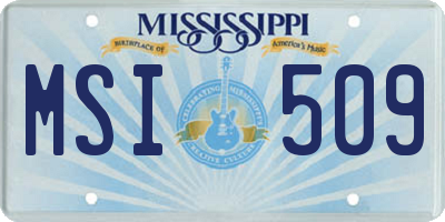 MS license plate MSI509
