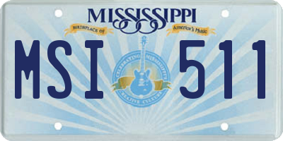 MS license plate MSI511