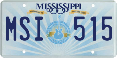 MS license plate MSI515