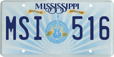 MS license plate MSI516