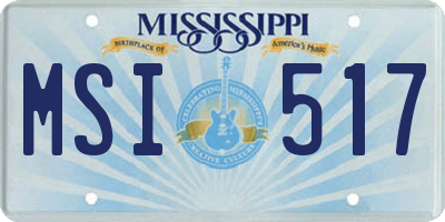 MS license plate MSI517