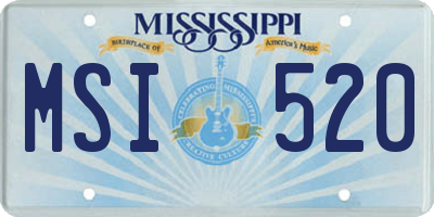 MS license plate MSI520