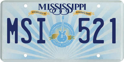 MS license plate MSI521