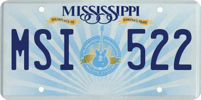 MS license plate MSI522