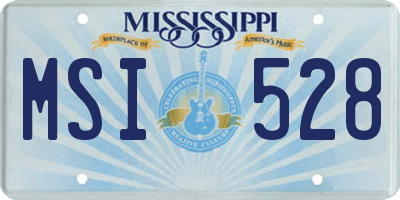 MS license plate MSI528