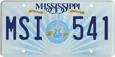MS license plate MSI541