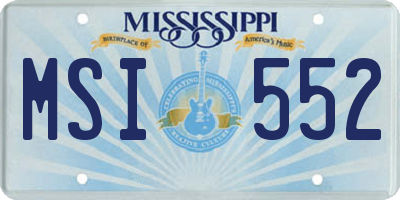 MS license plate MSI552
