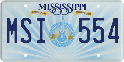 MS license plate MSI554