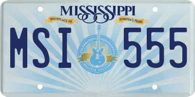 MS license plate MSI555