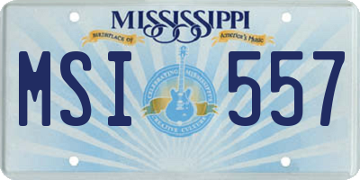MS license plate MSI557