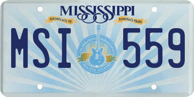 MS license plate MSI559