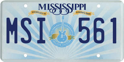 MS license plate MSI561