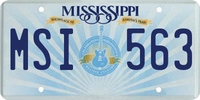 MS license plate MSI563