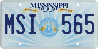 MS license plate MSI565