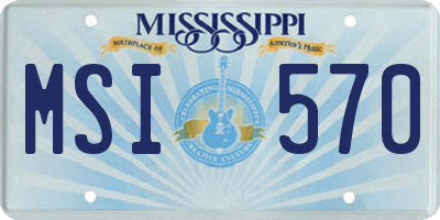 MS license plate MSI570