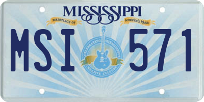MS license plate MSI571