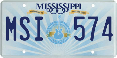 MS license plate MSI574