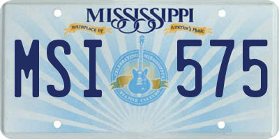 MS license plate MSI575