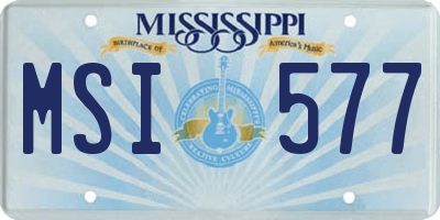MS license plate MSI577