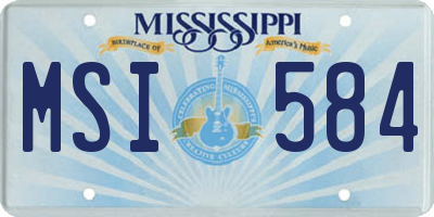 MS license plate MSI584