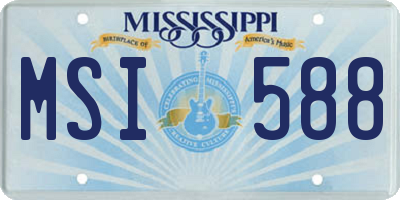 MS license plate MSI588
