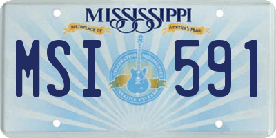 MS license plate MSI591