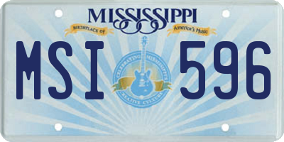 MS license plate MSI596