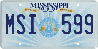 MS license plate MSI599