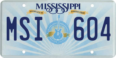 MS license plate MSI604