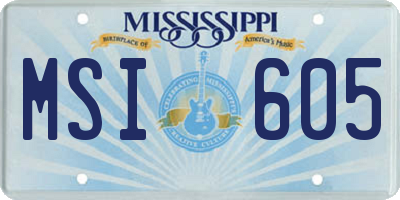 MS license plate MSI605