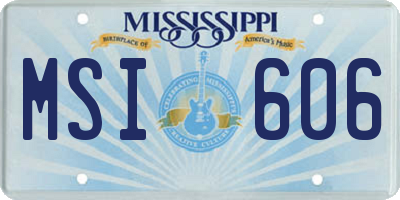 MS license plate MSI606