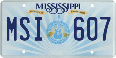 MS license plate MSI607