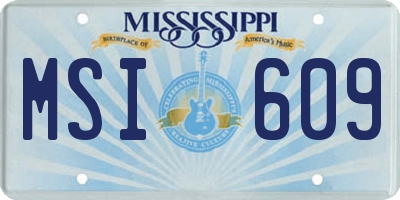 MS license plate MSI609