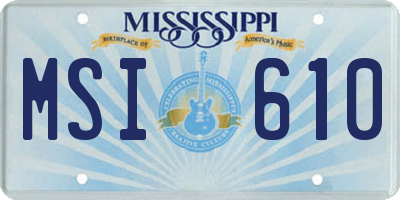 MS license plate MSI610