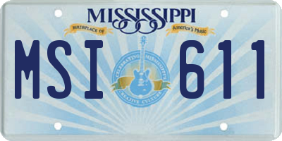 MS license plate MSI611