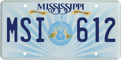 MS license plate MSI612