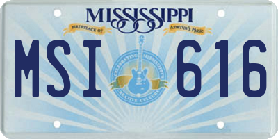MS license plate MSI616