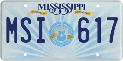 MS license plate MSI617